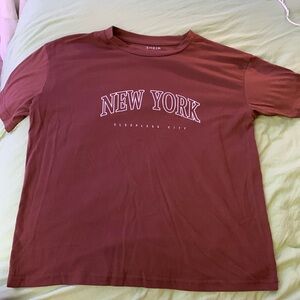 Brown tee with white print